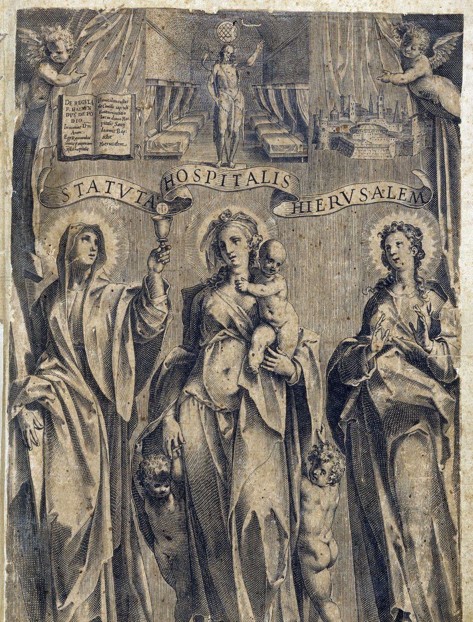Frontispice of the Statutes of the Order of Malta “Statuta Hospitalis Hervsalem””, av Philippe Thomassin, sent 1500-tal av Philippe Thomassin