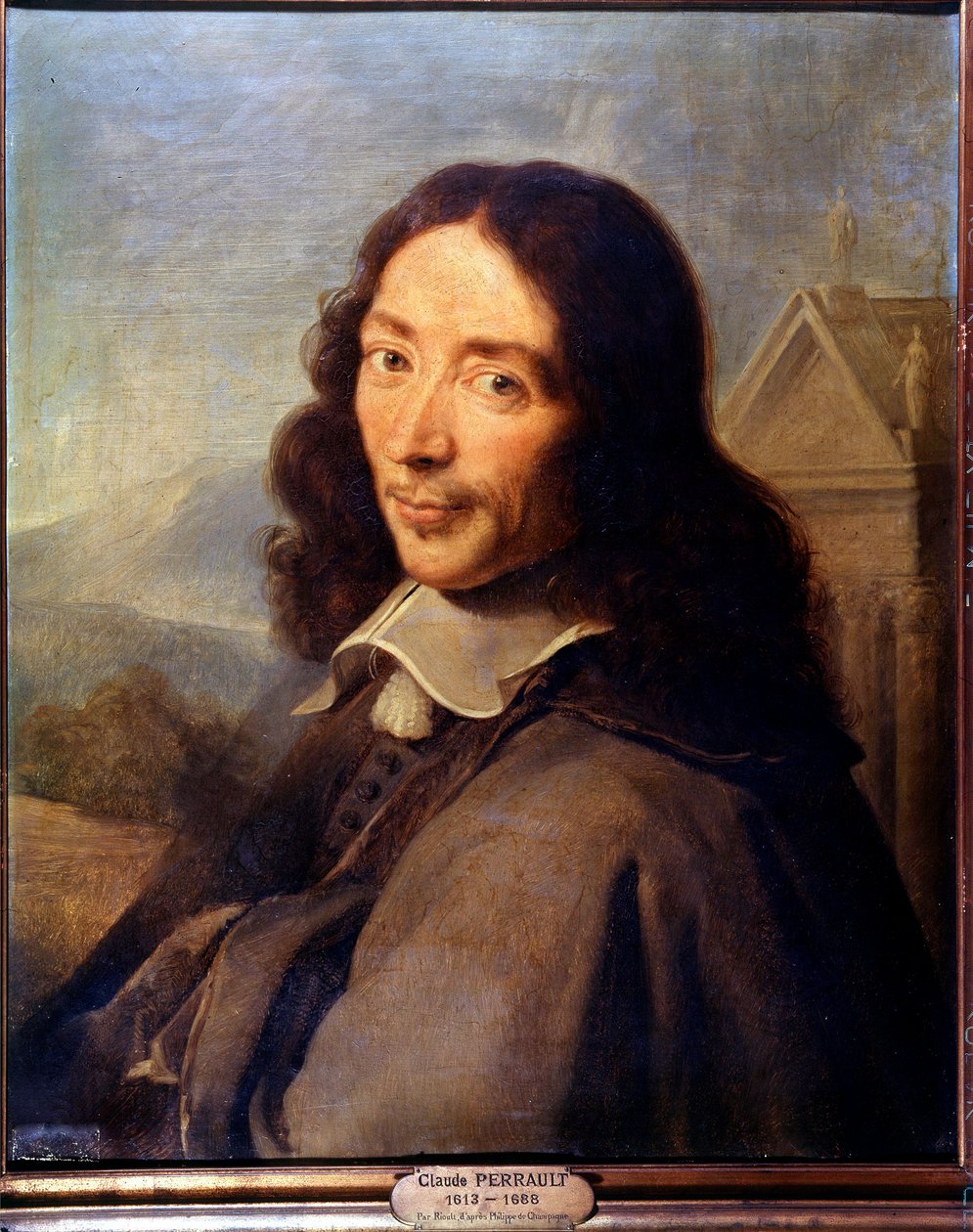 Porträtt av Claude Perrault (olja på duk) av Philippe de (after) Champaigne