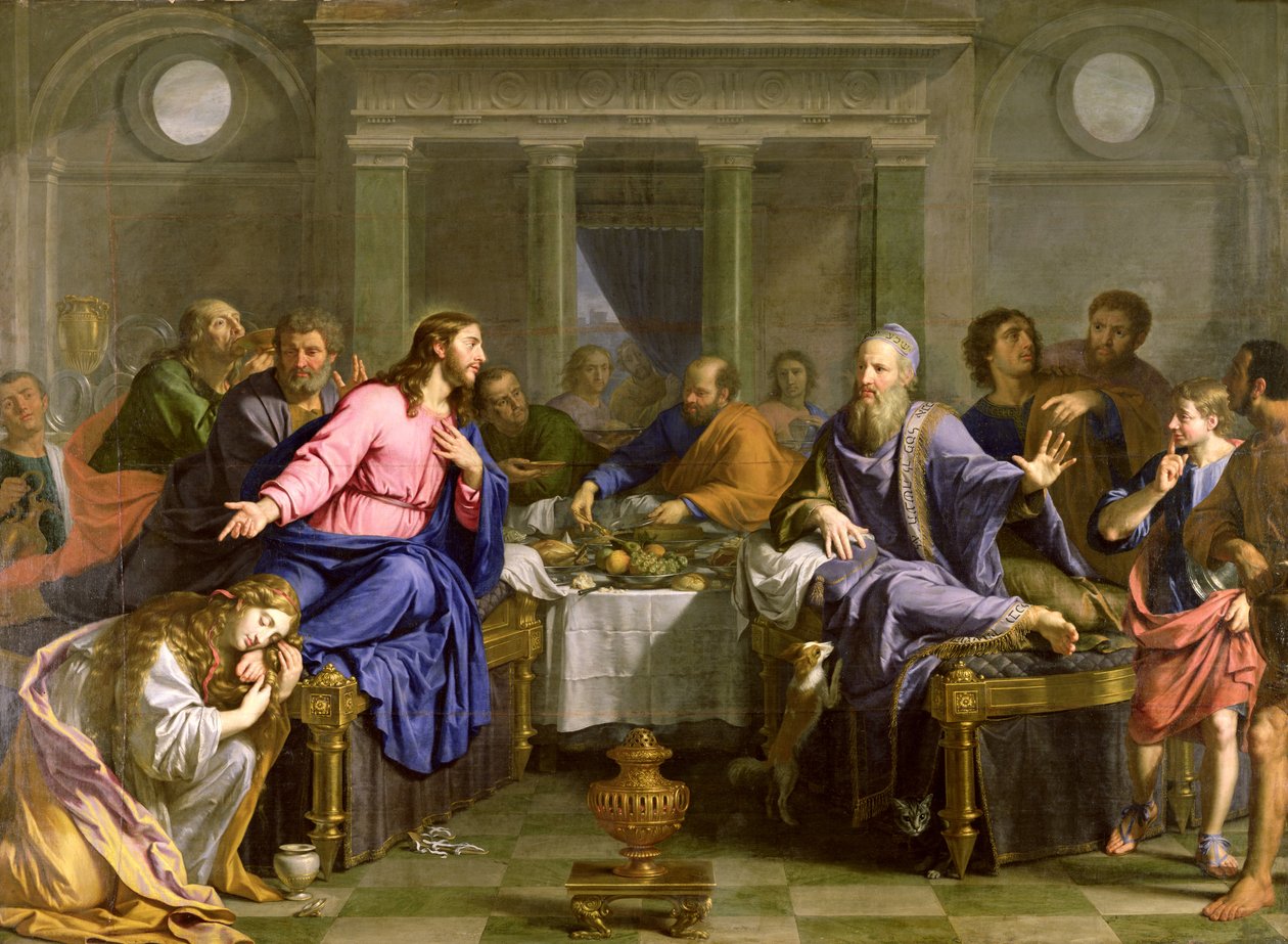 Kristus i fariséen Simons hus, ca 1656 av Philippe de Champaigne