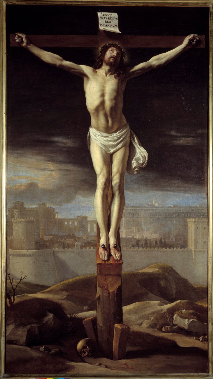 Kristus på korset. Målning av Philippe De Champaigne (1602-1674) Ec. Flam. av Philippe de Champaigne