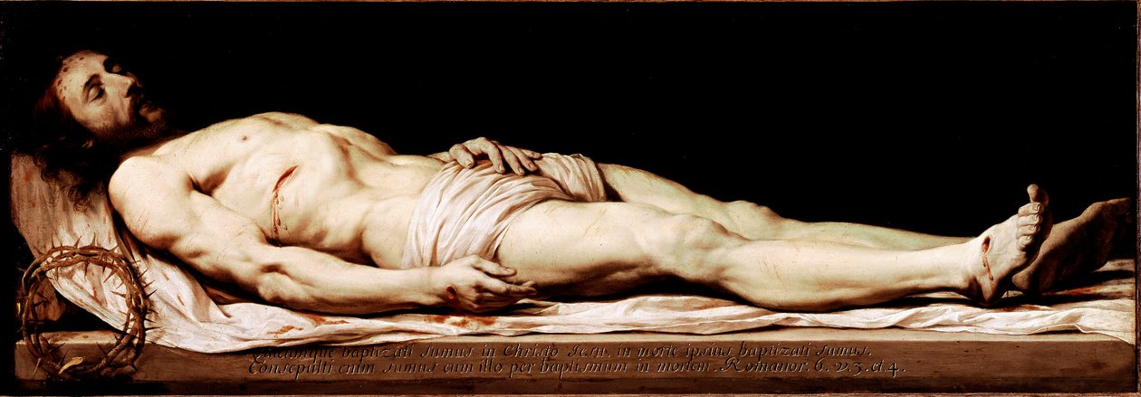 Död Kristus-målning av Philippe de Champaigne (1602-1674) 1600-talets sön. 68x197 cm Paris, Louvren av Philippe de Champaigne