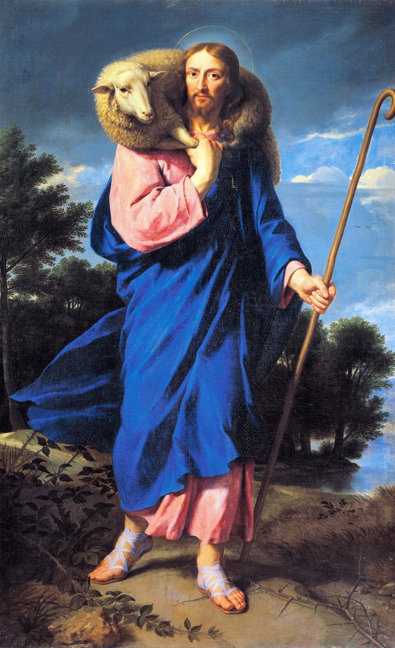 Good Shepherd, av Philippe de Champaigne (1602-1674), olja på duk av Philippe de Champaigne