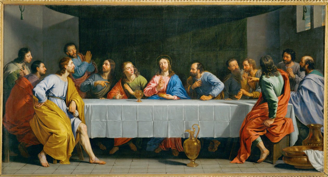 La Cene, säg La petite Cene - den sista måltiden ... av Philippe de Champaigne