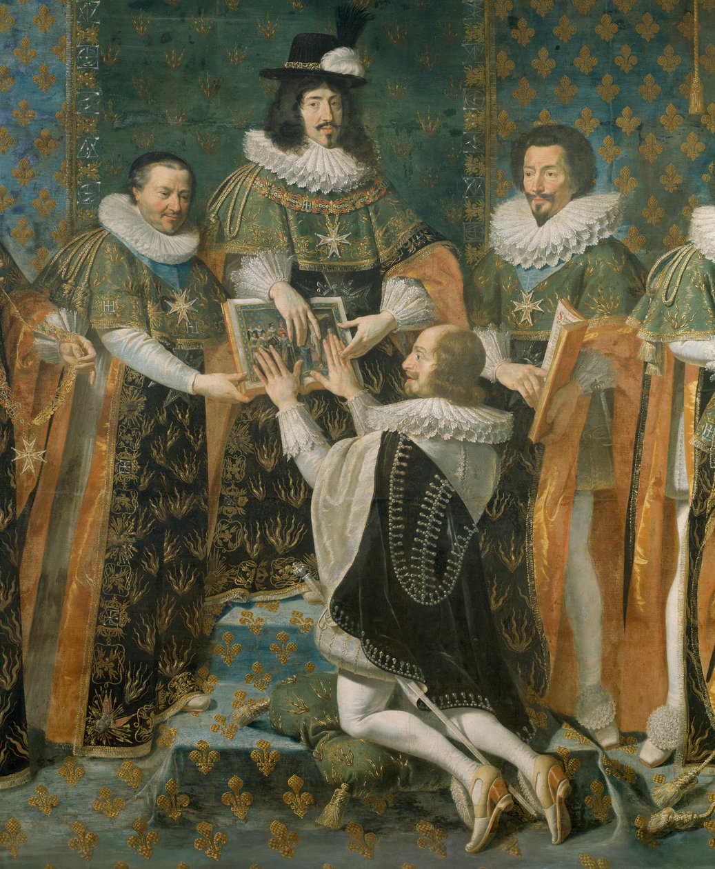 Ludvig XIII välkomnar hertigen av Longueville till den helige Andes orden, målning av Philippe de Champaigne (1602-1674), Frankrike av Philippe de Champaigne
