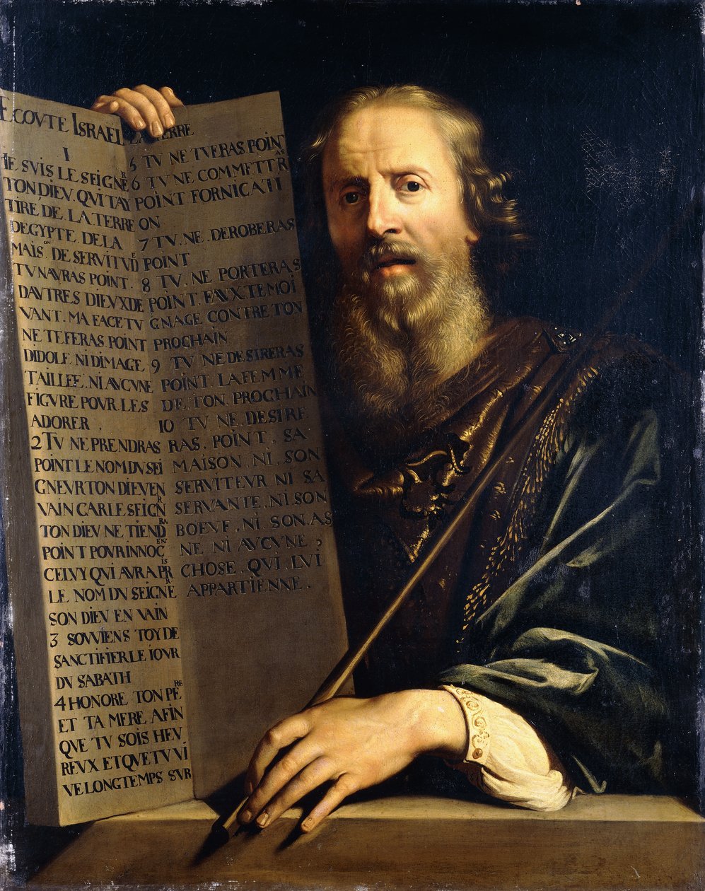 Moses håller de tio budorden av Philippe de Champaigne