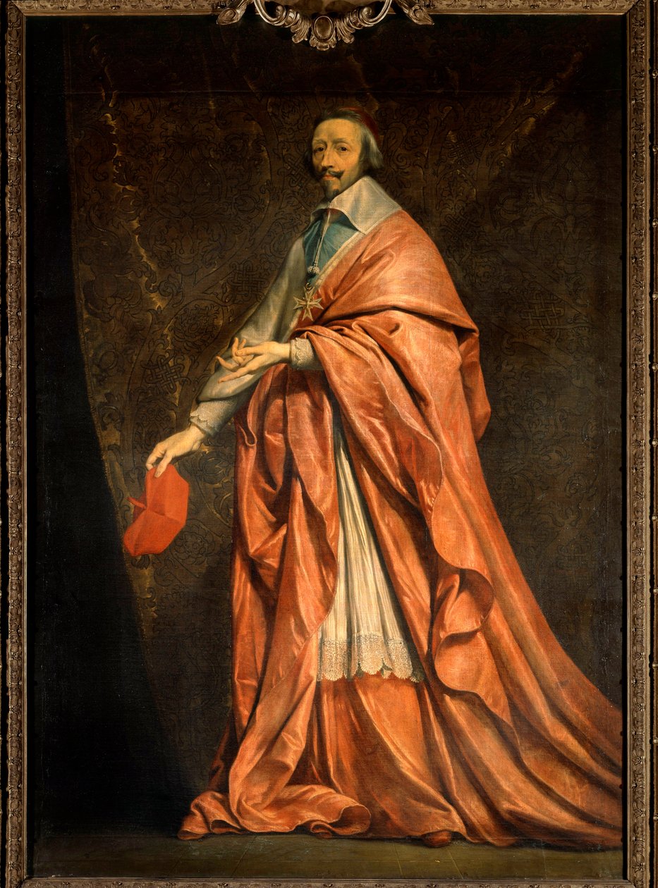 Hellängdsporträtt av Armand Jean du Plessis, kardinal de Richelieu (1585-1642), minister för Ludvig XIII Målning av Philippe de Champaigne (1602-1674) 1600-talets sön. 2,22x1,55m. av Philippe de Champaigne