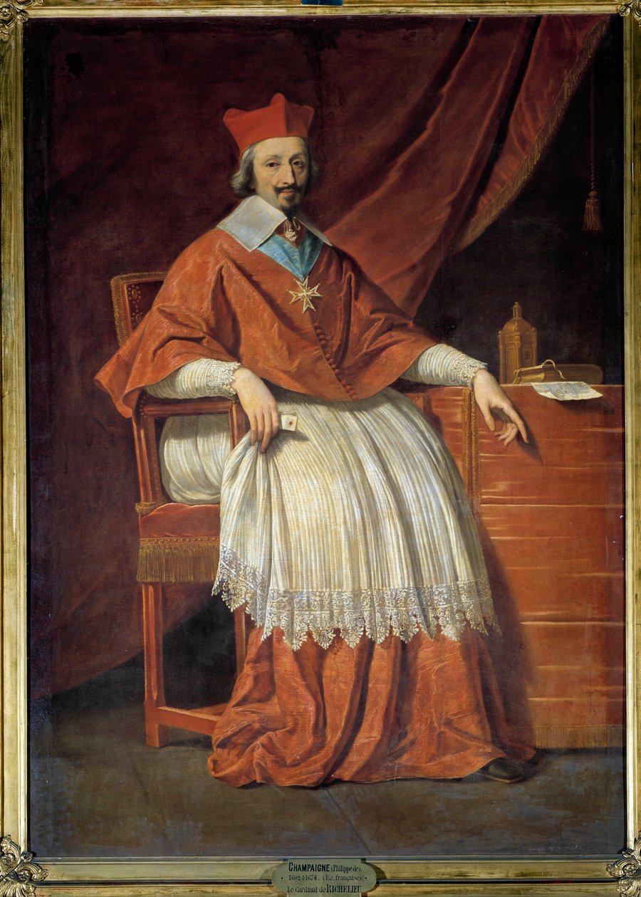 Hellängdsporträtt av kardinal Richelieu (1585-1642) Målning av Philippe de Champaigne (1602-1674) av Philippe de Champaigne