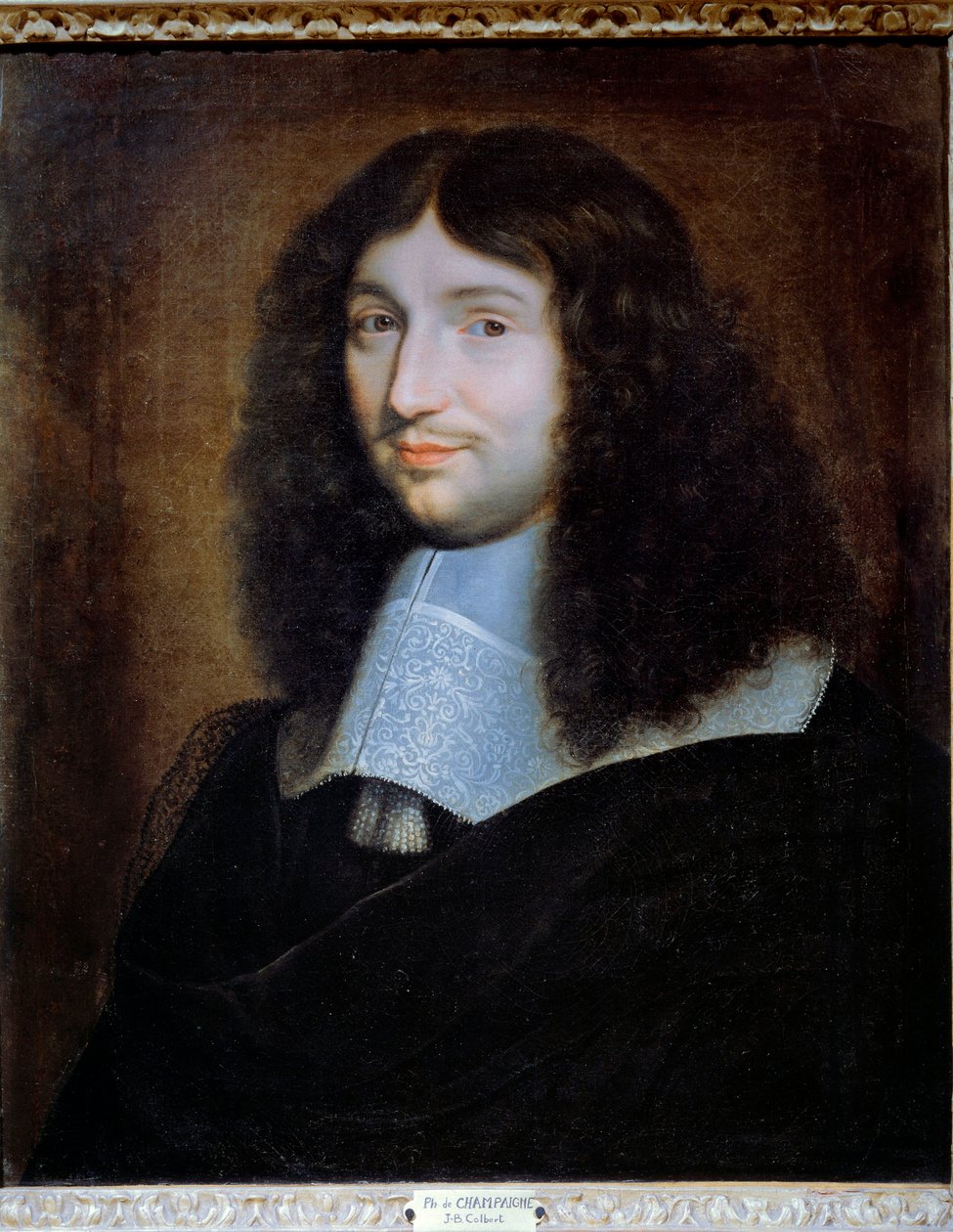 Förmodat porträtt av Jean Baptiste (Jean-Baptiste) Colbert (1619-1683), finansintendent för Ludvig XIV”” Målning av Philippe De Champaigne (1602-1674). Reims, Musee Des Beaux Arts - Porträtt av en man, antas vara Jean Baptiste (Jean-Baptiste) Colbert av Philippe de Champaigne