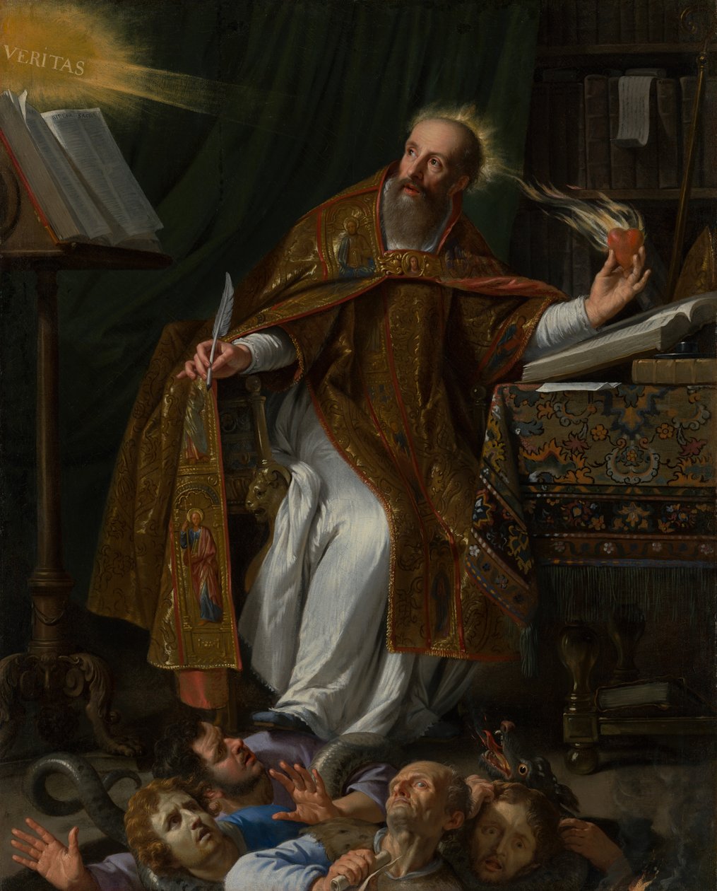 Sankt Augustinus i sin studerkammare som trampar på kättarna av Philippe de Champaigne
