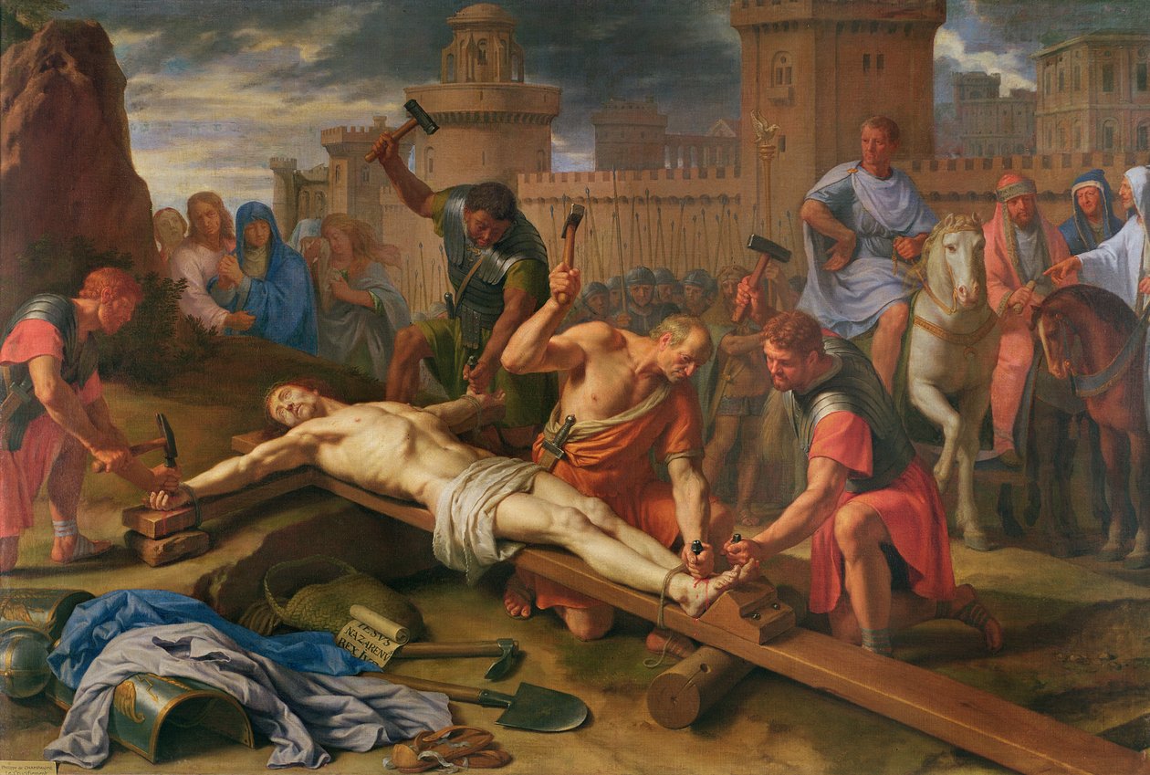 Korsfästelsen (olja på duk) av Philippe de Champaigne
