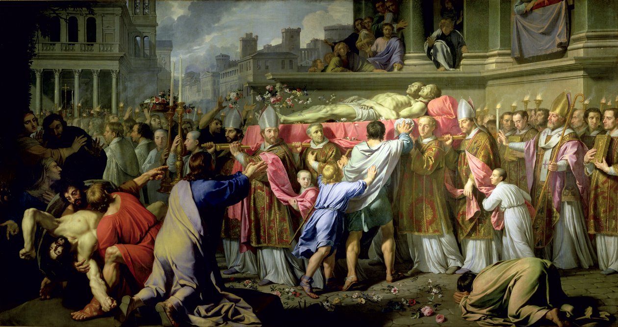 Översättningen av SS:s organ. Gervase och Protase till Milanos katedral, 1661 av Philippe de Champaigne