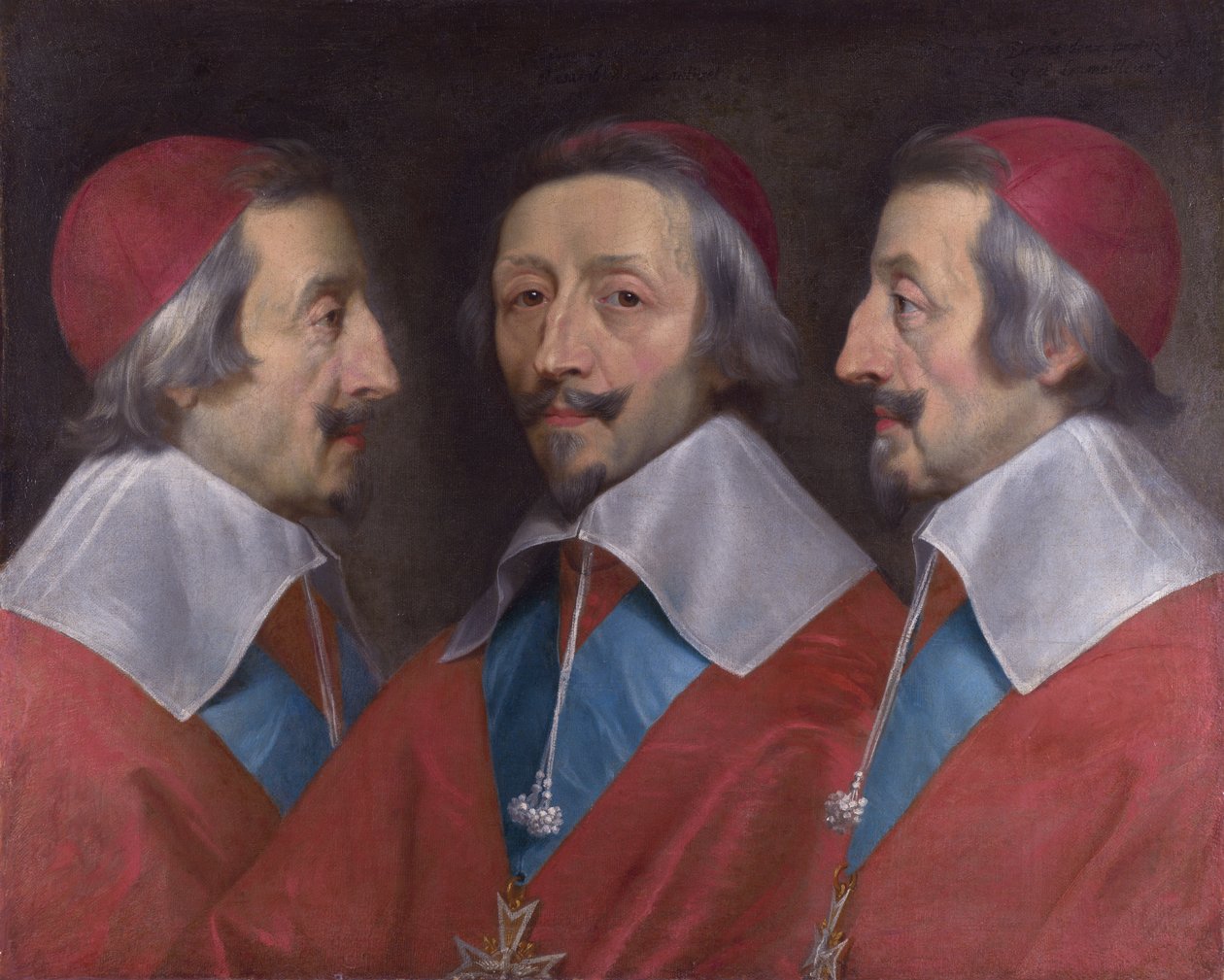 Trippelporträtt av chefen för Richelieu, 1642 av Philippe de Champaigne
