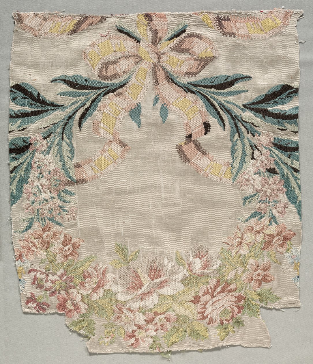 Sidenfragment, del av panel kallad "Le panier fleuri" av Philippe de Lasalle