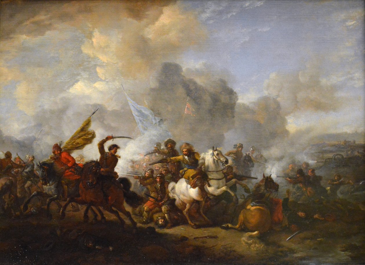 skärmytsling mellan ryttare mellan orientaler och imperialister av Philips Wouwerman