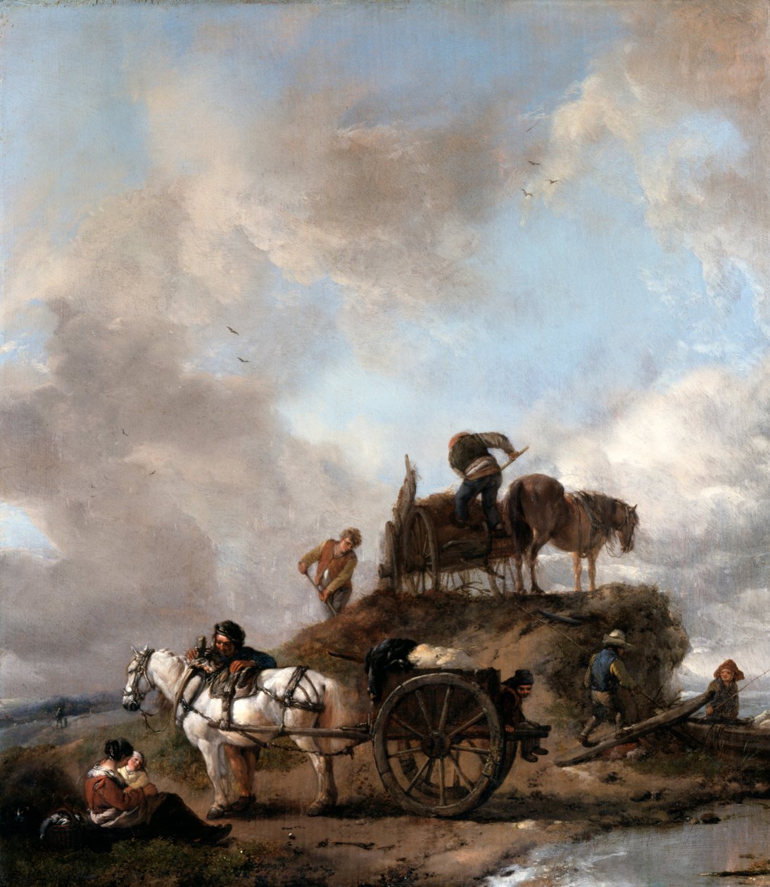 Peasants in the Fields- Hay Harvest av Philips Wouwerman