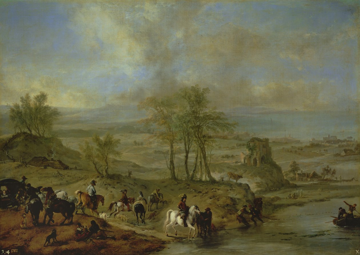 Avgår för jakt och fiske i älven av Philips Wouwerman