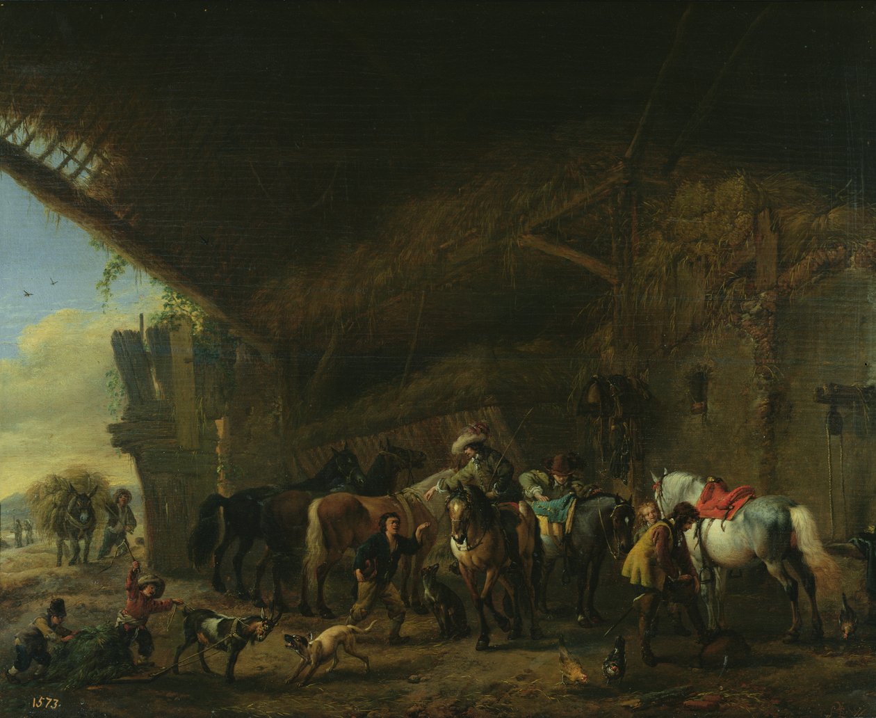 Framför värdshuset av Philips Wouwerman