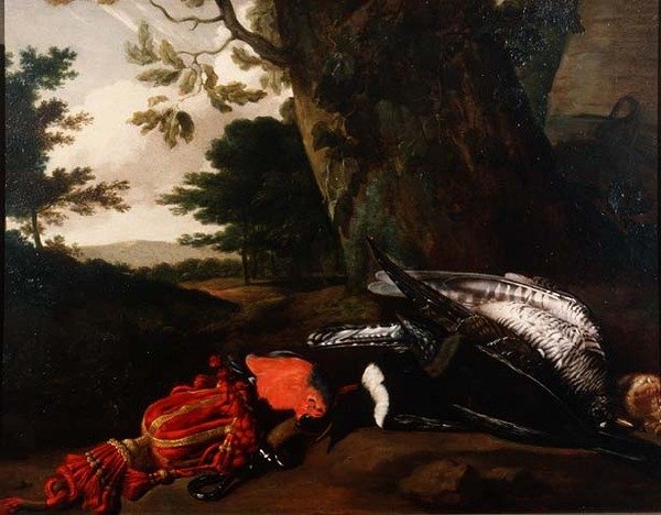 Stilleben med döda fåglar av Philips Angel