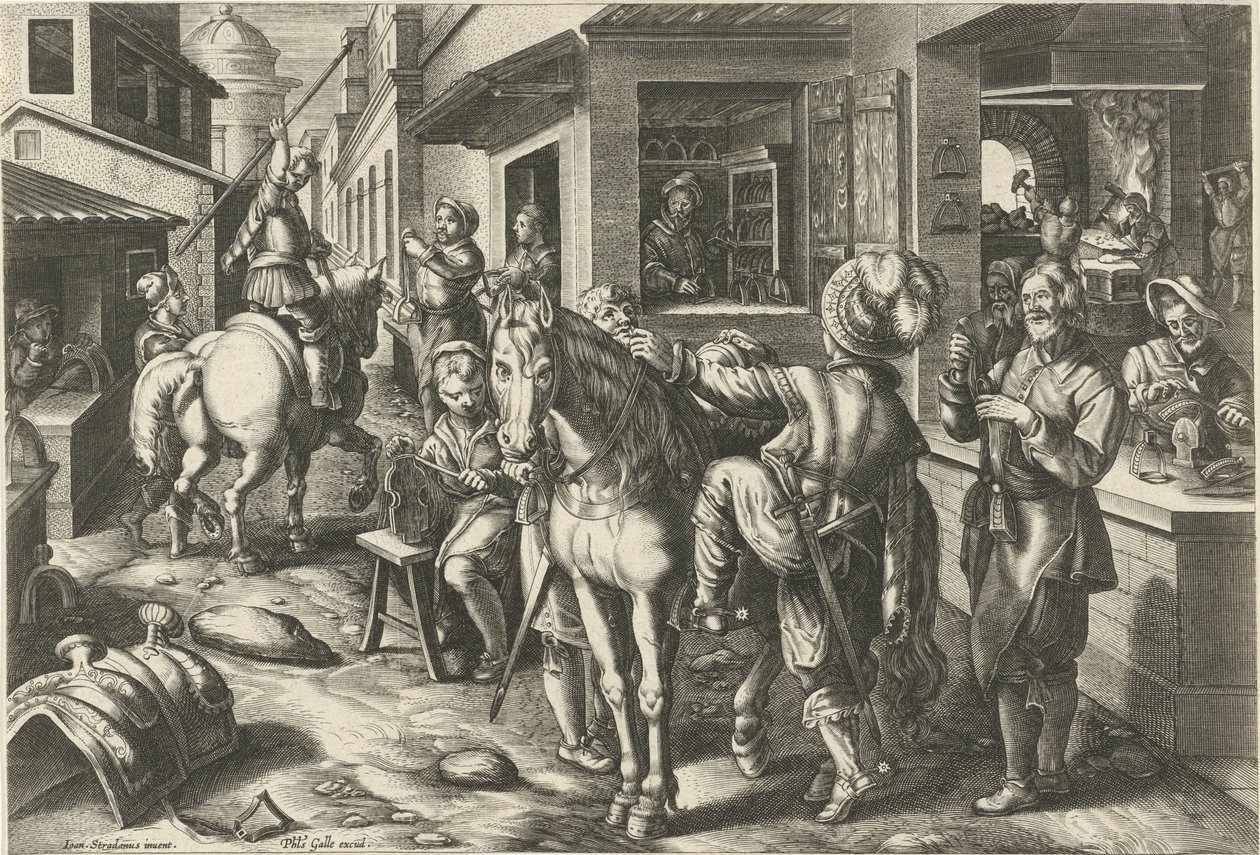 Stigbyglar Nya uppfinningar och upptäckter (serietitel) Nova Reperta (serietitel) av Philips Galle (attributed to workshop of)