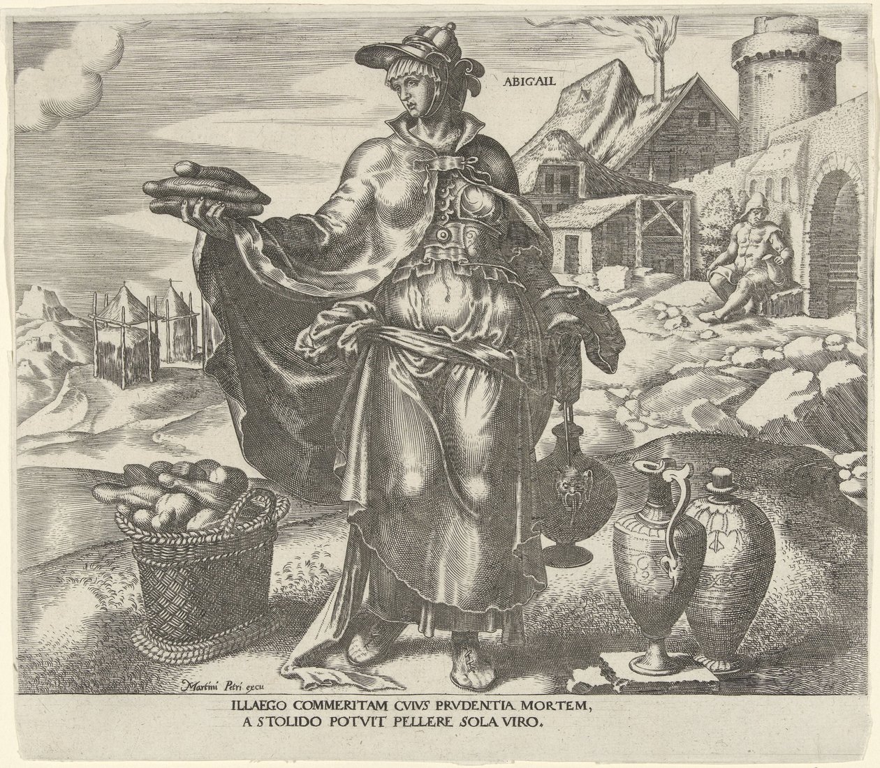 Abigael Abigail (titel på objekt) Åtta kända kvinnor från Gamla och Nya testamentet (serietitel) av Philips Galle