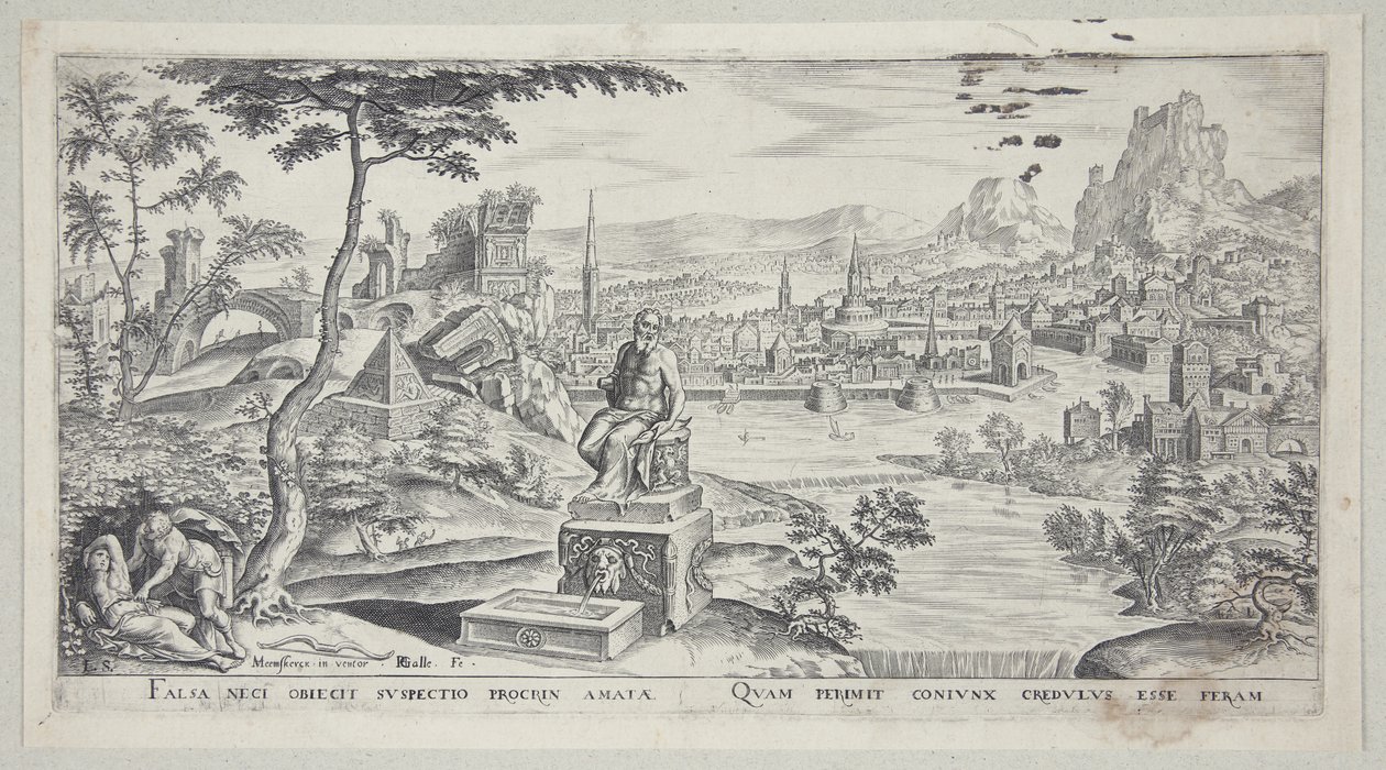 Cephalus och Procris av Philips Galle