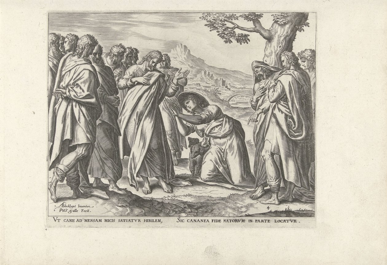 Kristus och den kanaaneiska kvinnan Sex scener med Kristus och kvinnor från evangelierna (serietitel) av Philips Galle
