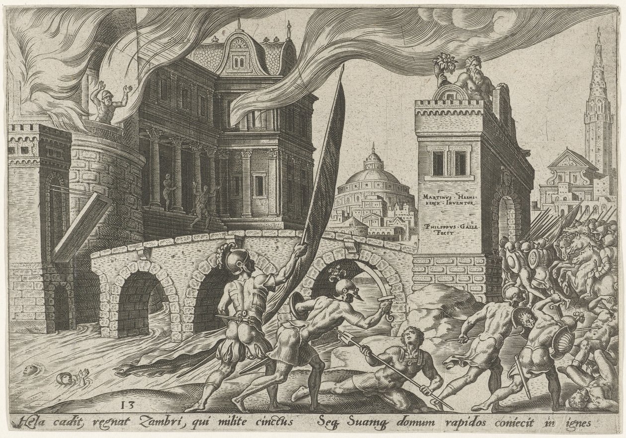Intagandet av Tirza The Days of Doom of the Jewish People (serietitel) av Philips Galle