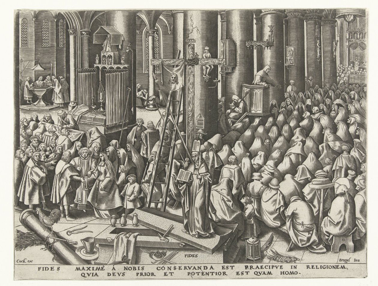 Tro Fides (titel på objekt) De sju dygderna (serietitel) av Philips Galle