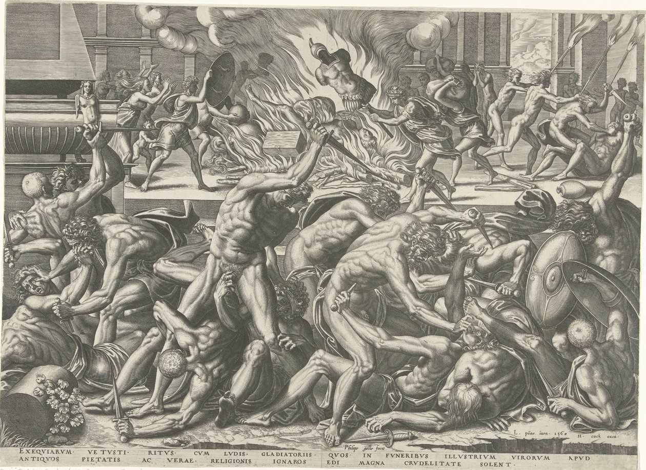 Gladiatorernas kamp av Philips Galle