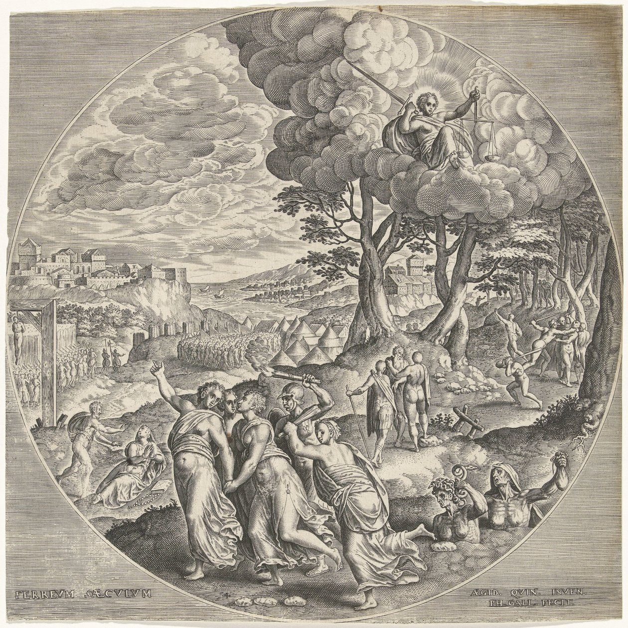 Järnåldern Ferreum saeculum (titel på objekt) The Four Ages (serietitel) av Philips Galle