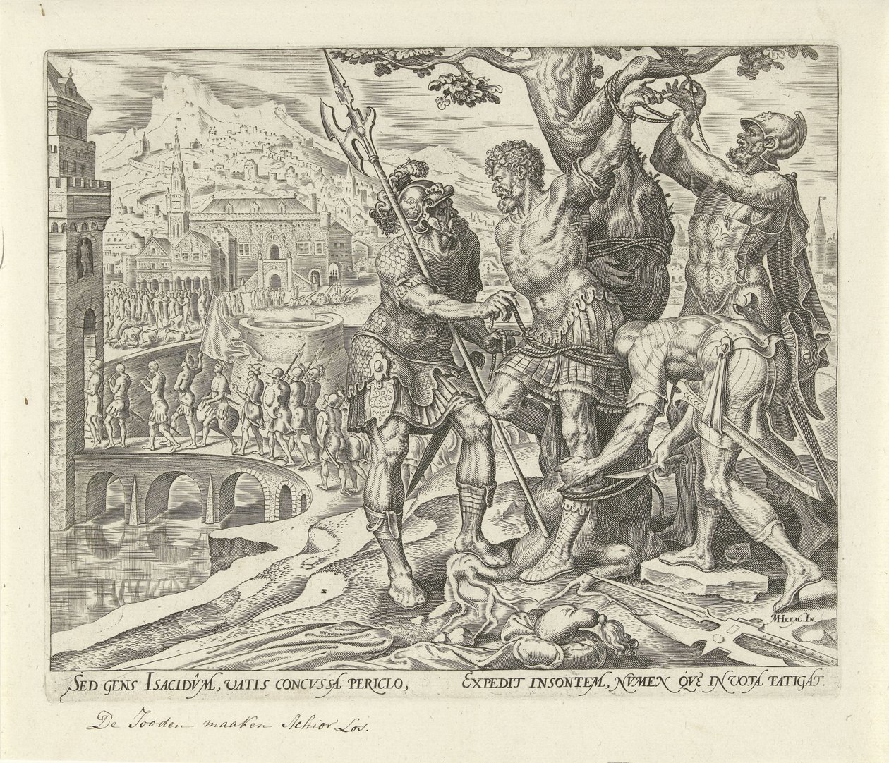Israeliterna skar loss Akior Judits och Holofernes historia (serietitel) av Philips Galle