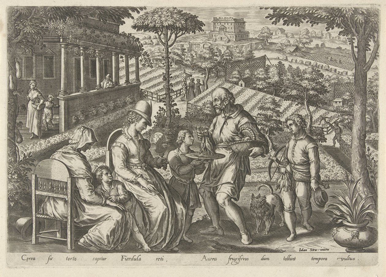 Jacht op de grasmus Jachttaferelen (serietitel) Där alla typer av jakt, fågelfågel och fiske (serietitel) av Philips Galle