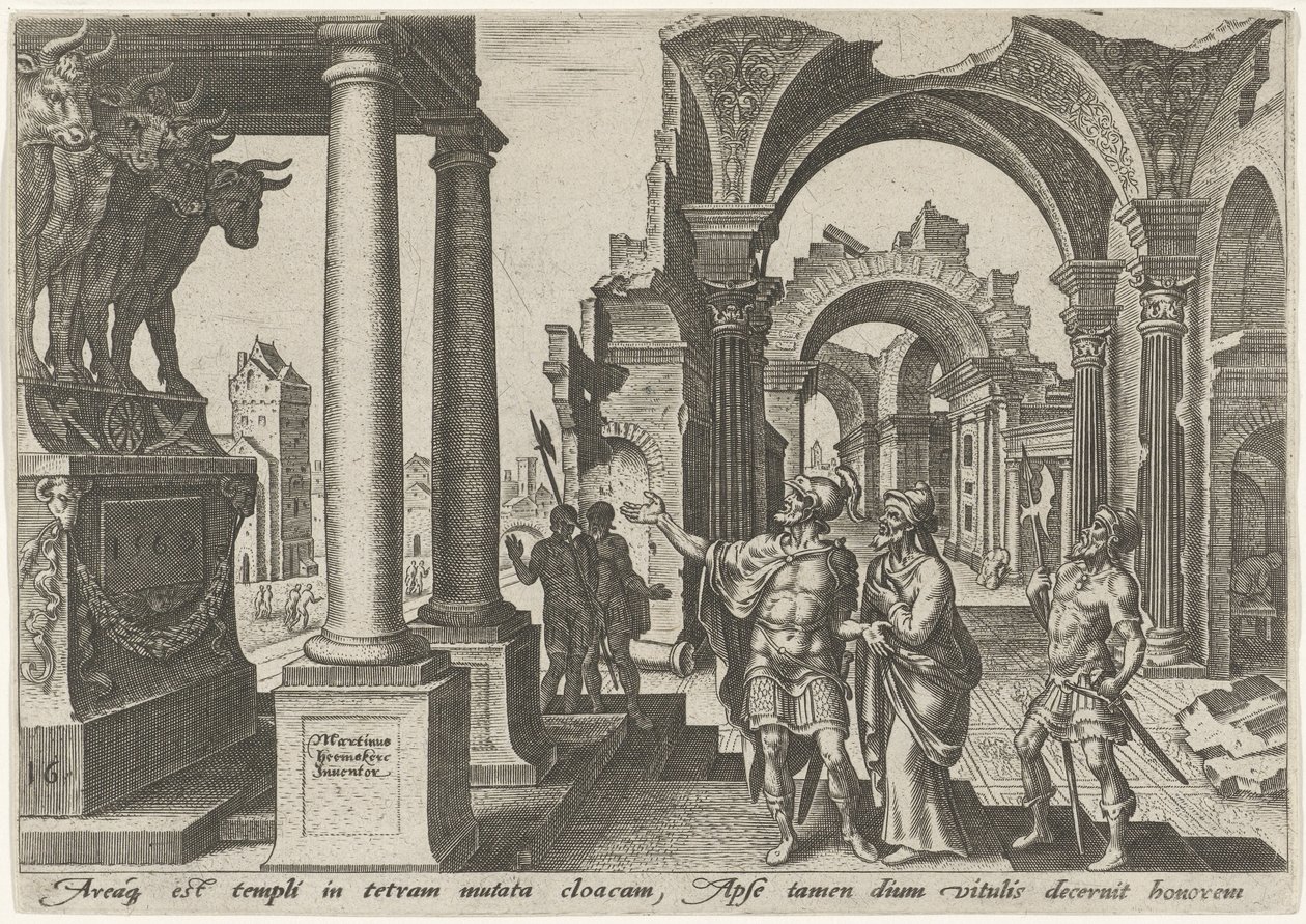 Jehu dyrkar guldkalvarnas avgud The Days of Doom of the Jewish People (serietitel) av Philips Galle