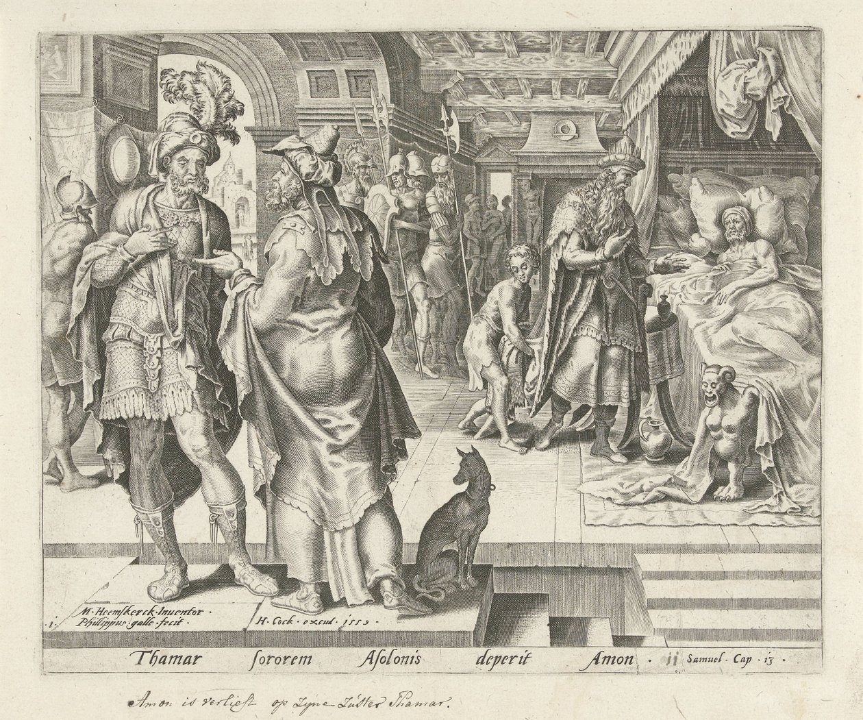 Jonadab ger Amnon råd Historia om Tamar och Amnon (serietitel) av Philips Galle