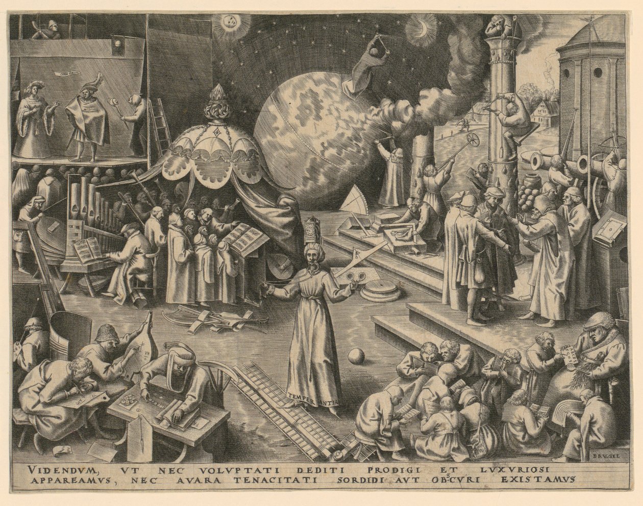 Måttfullhet (Temperantia), blad 7 i serien ”De sju dygderna” av Philips Galle