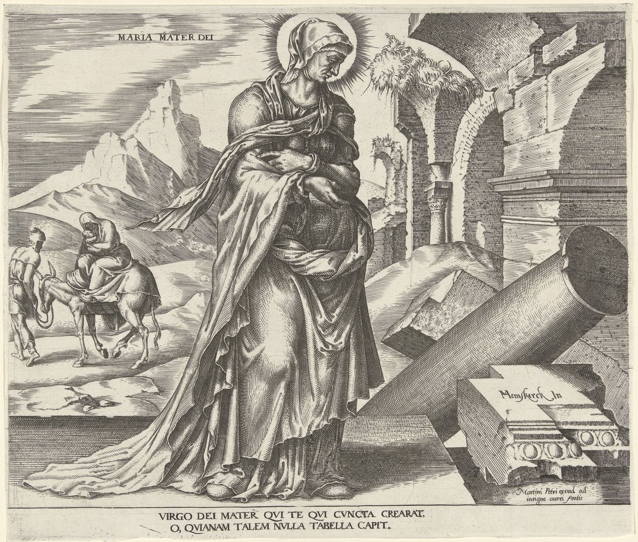 Mary Maria Mater Dei (titel på objekt) Åtta kända kvinnor från Gamla och Nya testamentet (serietitel) av Philips Galle