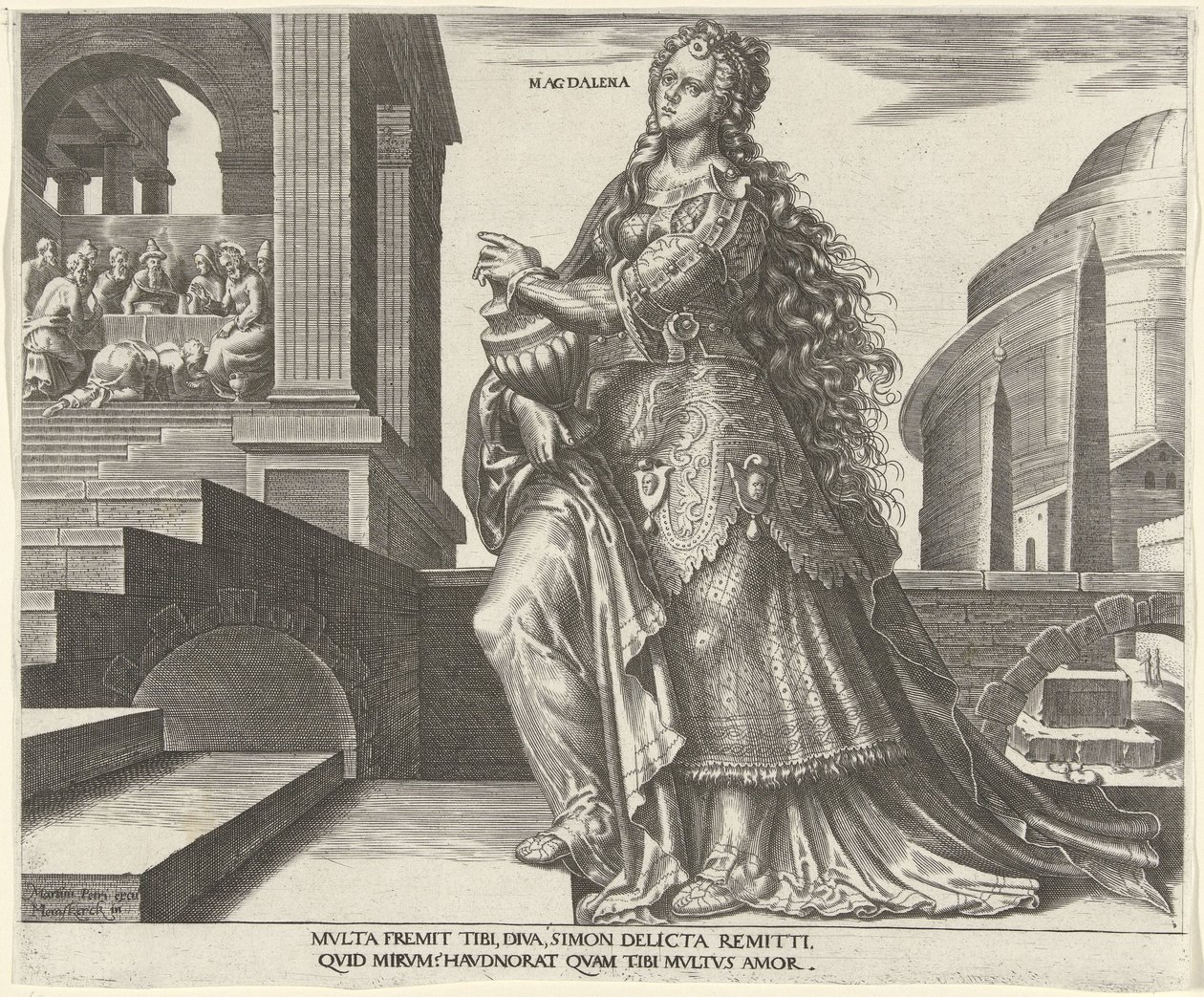 Maria Magdalena Magdalena (titel på objekt) Åtta kända kvinnor från Gamla och Nya testamentet (serietitel) av Philips Galle
