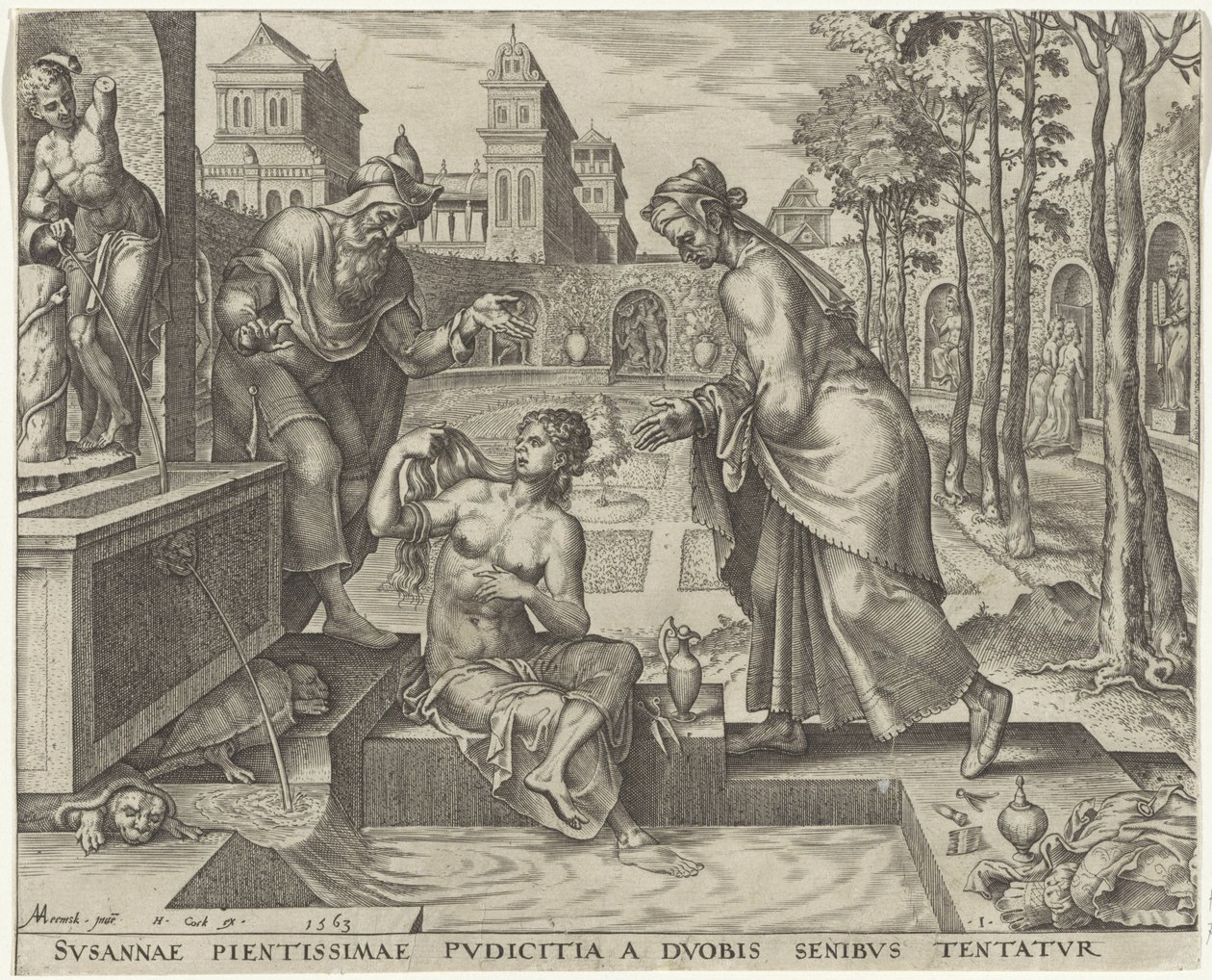Äldste försöker förföra Susanna Story of Susanna (serietitel) av Philips Galle