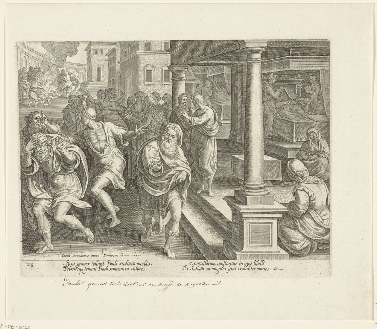 Paulus driver ut demonerna i Efesos Apostlarnas handlingar (serietitel) Acta Apostolorum (serietitel) av Philips Galle