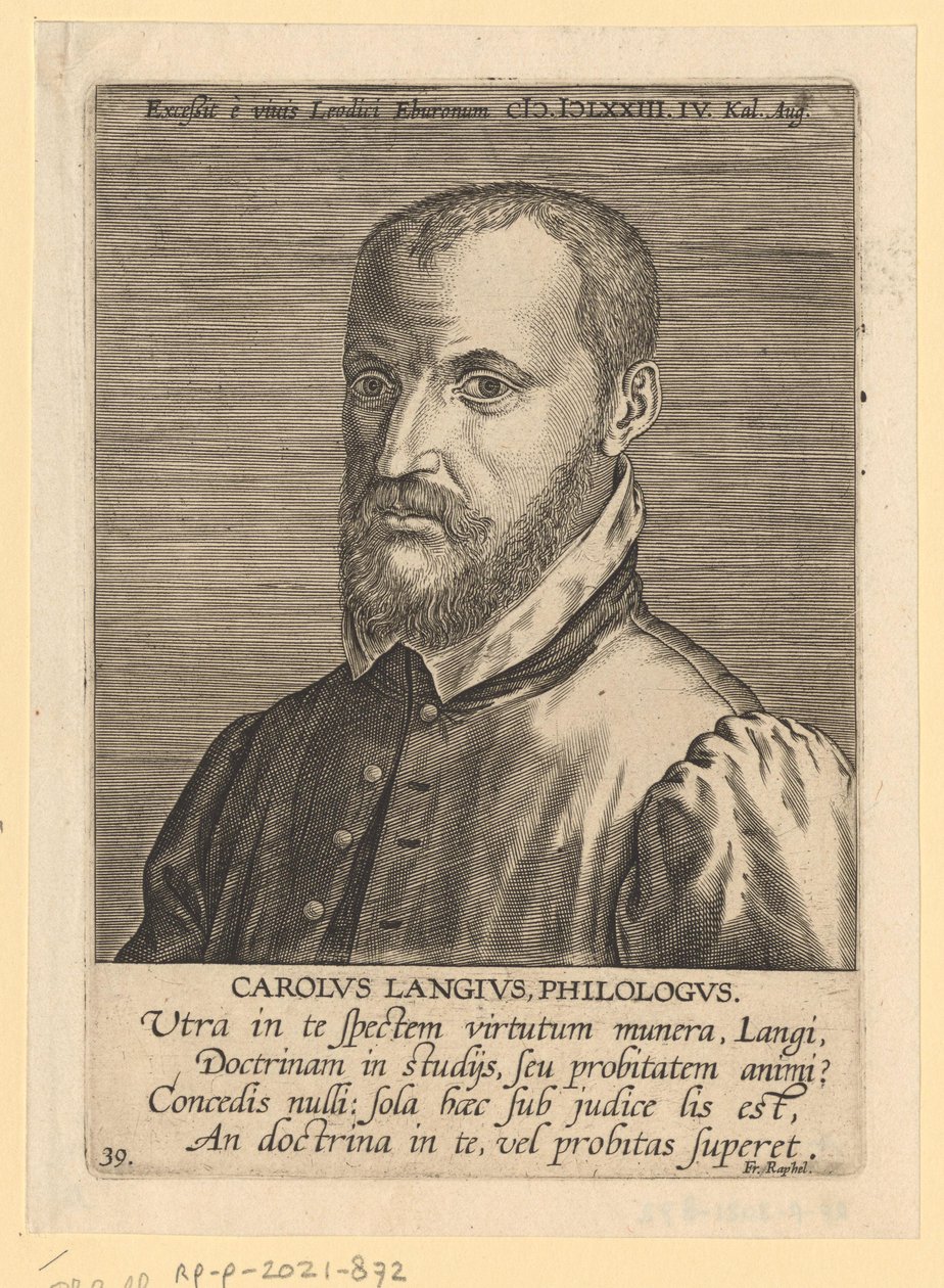Porträtt av Charles de Langhe av Philips Galle