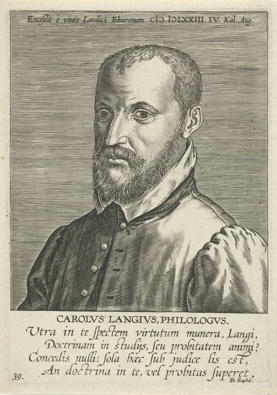 Porträtt av Charles de Langhe av Philips Galle