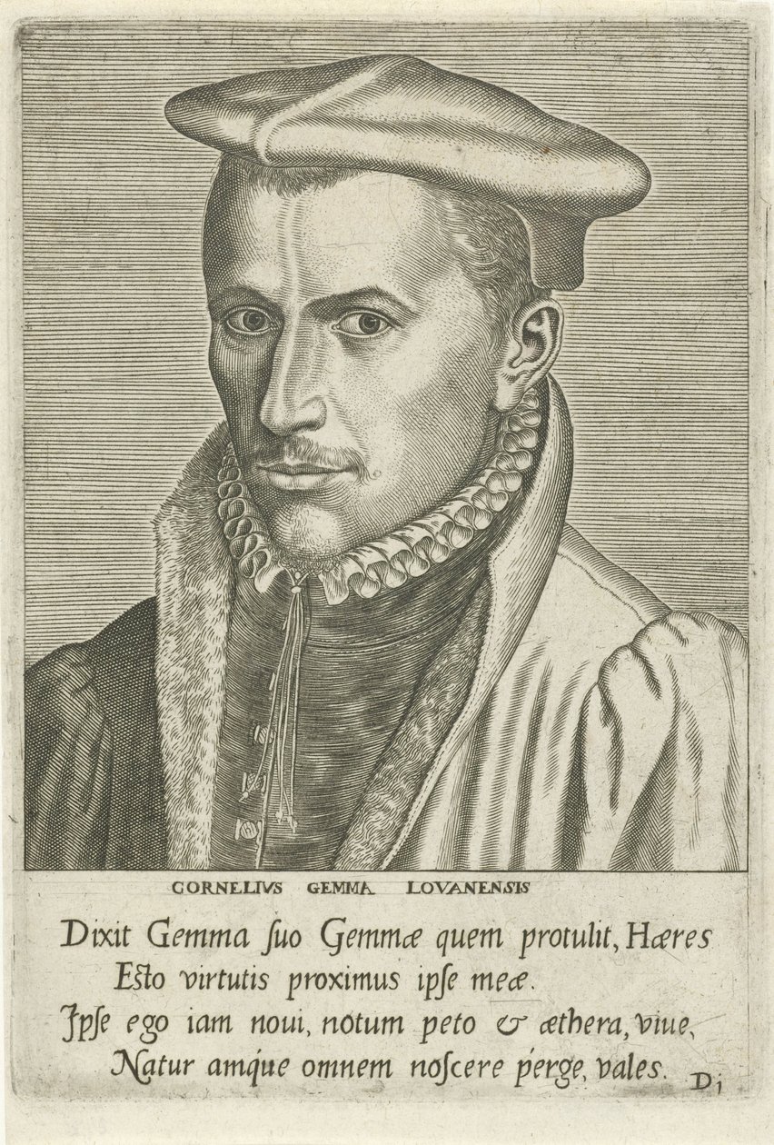 Porträtt av Cornelius Gemma av Philips Galle