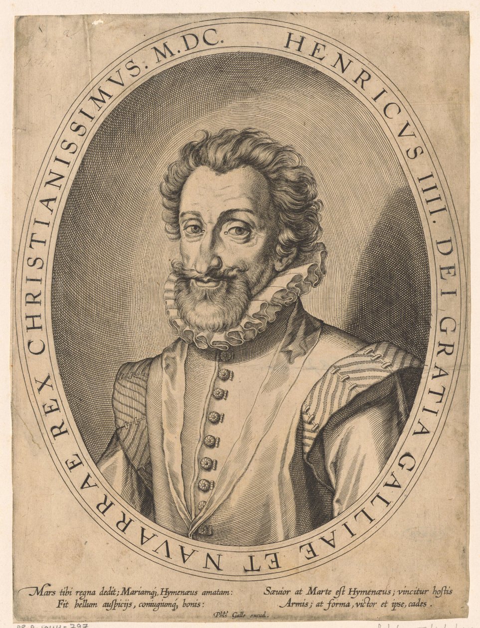 Porträtt av Henrik IV, kung av Frankrike av Philips Galle