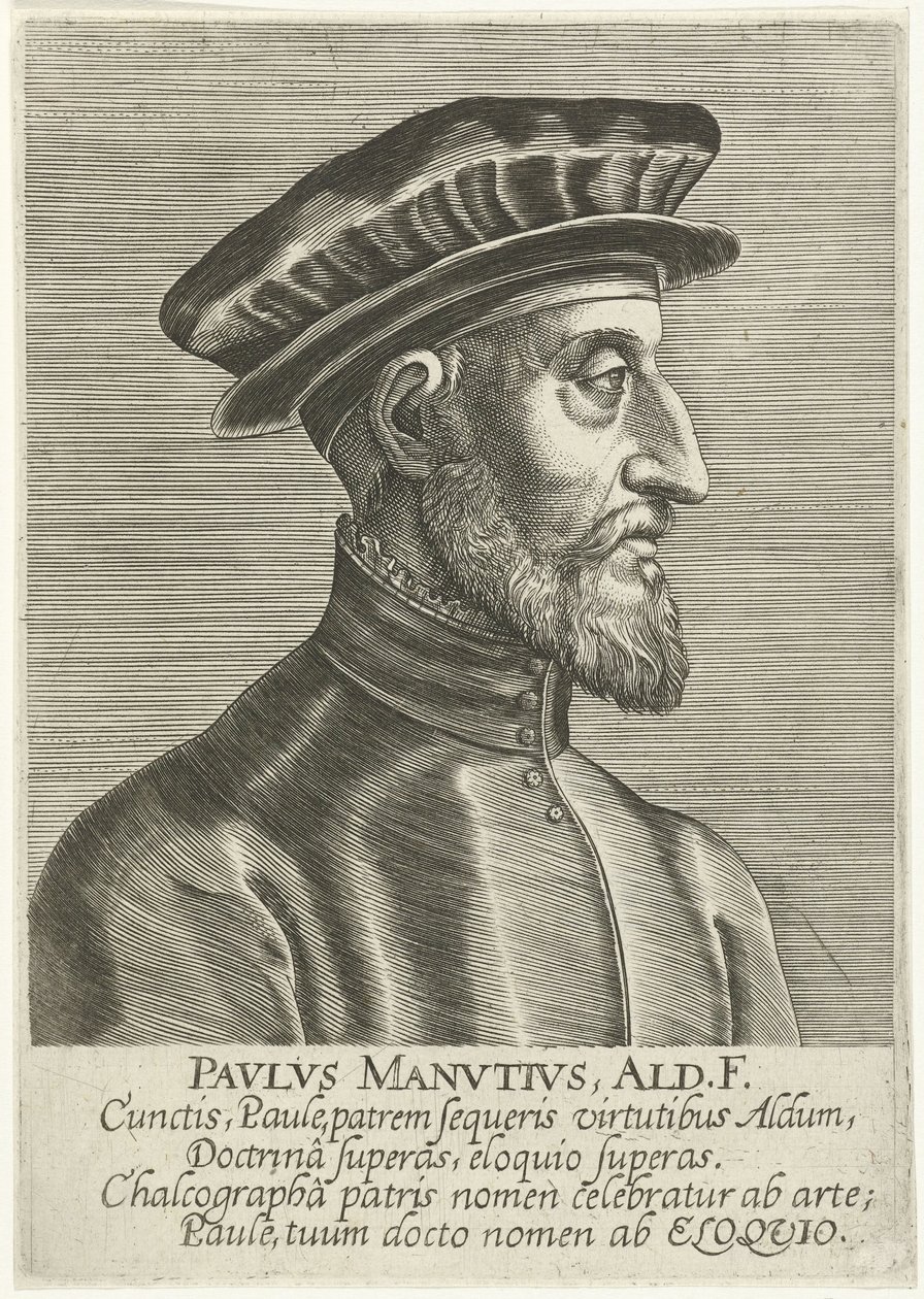 Porträtt av Paolo Manuzio av Philips Galle