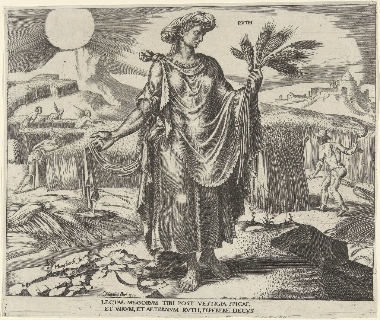 Ruth Rvth (titel på objekt) Åtta kända kvinnor från Gamla och Nya testamentet (serietitel) av Philips Galle