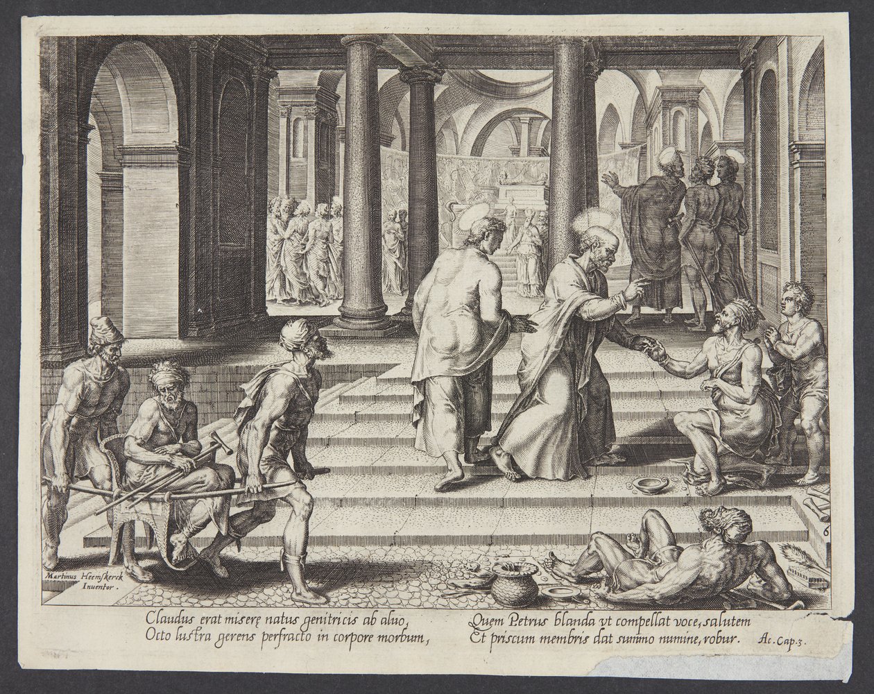 St Peter botar de lama vid den vackra porten av Philips Galle