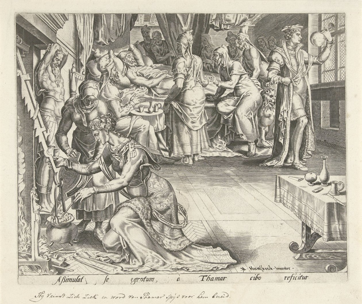 Tamar lagar mat åt Amnon Historia om Tamar och Amnon (serietitel) av Philips Galle