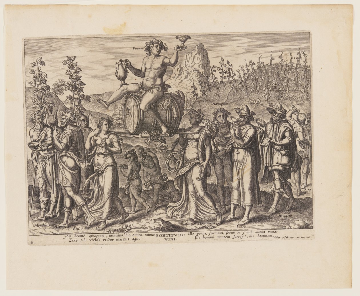 Vinets kraft [3 Esdras 3:19-23], från De fyra starkaste krafterna av Philips Galle