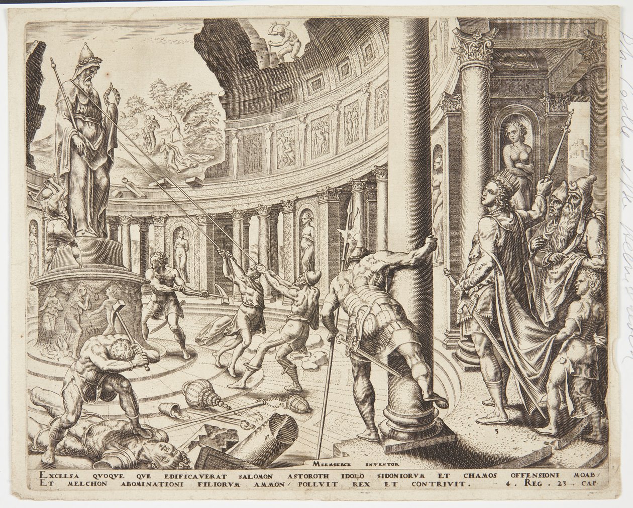 Förstörelsen av templet Astarte, Kemos och Milkom av Philips Galle