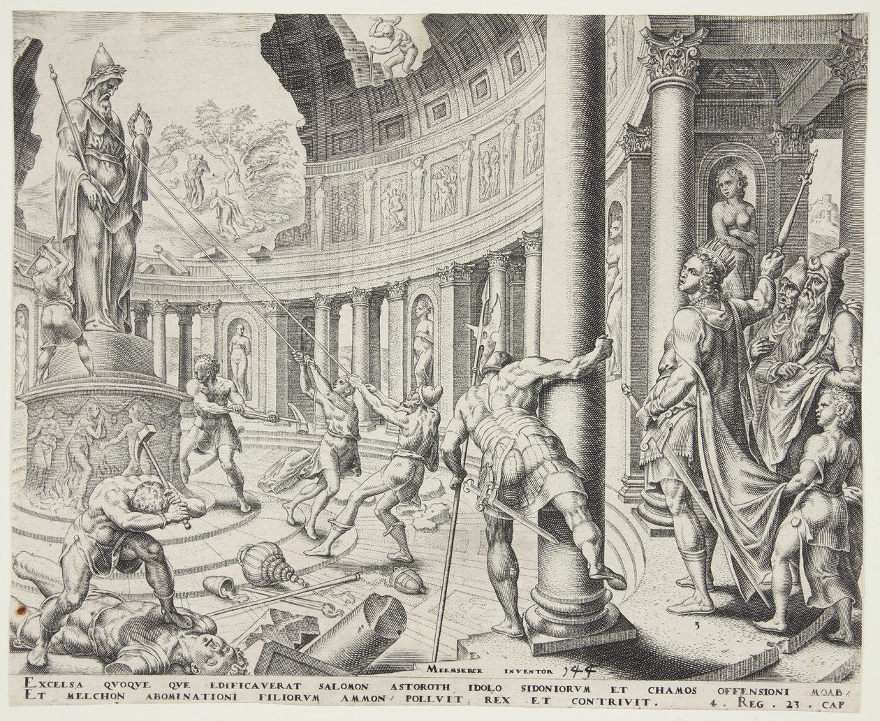 Förstörelsen av templet Astarte, Kemos och Milkom av Philips Galle